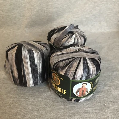Vintage Lion Brand Yarn Incredible Ribbon Accent On Black Nylon 3 Lot No. 204 - Image 1 of 4
