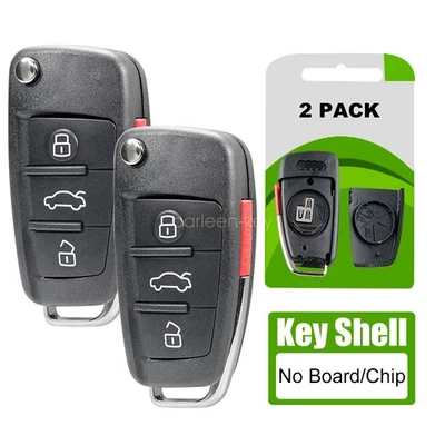 2 Llaveros abatibles Mando a distancia Carcasa 4 botones para Audi A1 A3 A4 B7 A6 C6 TT Q3 Q7 Foto 1 de 4