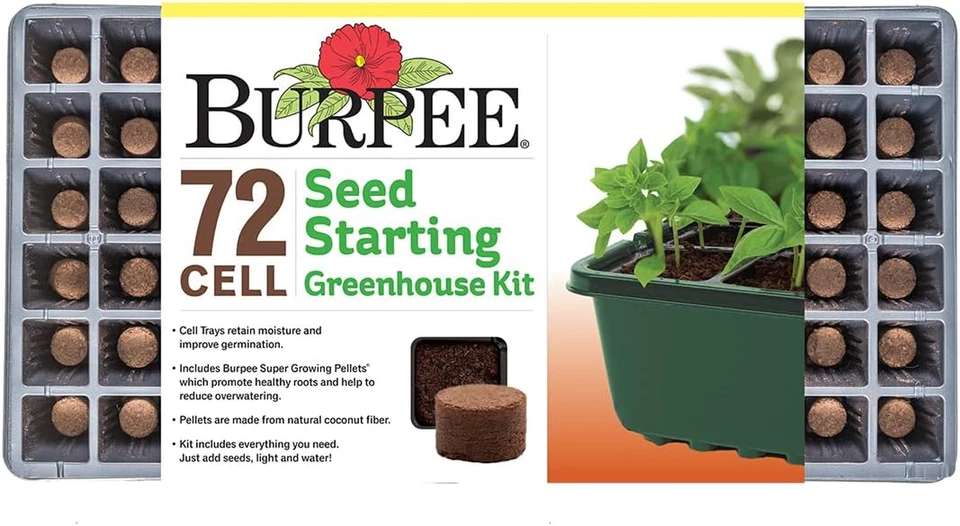 Burpee Greenhouse Indoor Starting Herbs Flowers and Vegetables | Includes Dome
