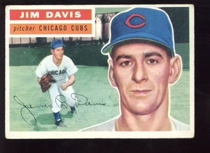 1956 Topps Baseball Card #102 Jim Davis RARE 2nd Series White Back - Picture 1 of 2