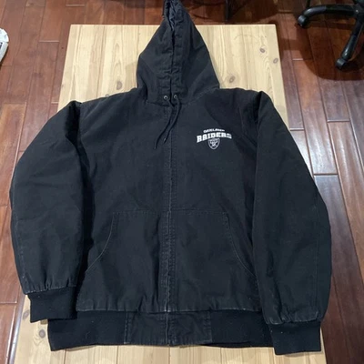 Dunbooke Oakland Raiders Ropa de Trabajo Lona Chaqueta con Capucha Para Hombres XL Edredón Negro Foto 1 de 4