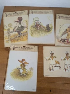 Lot Of 5 Vintage 1970s Holly Hobbie Decoupage Prints & Decals - Original Pkg - Picture 1 of 7