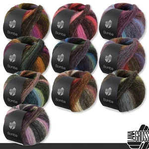 Lana Grossa 3 x 100 g Bomba Schurwolle Merino Wolle Stricken Häkeln 10 Farben - Picture 1 of 21