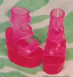 Monster High G3 Clawdeen Wolf Scare-adise Island Doll Pink Sandal Shoes ONLY - Picture 1 of 5