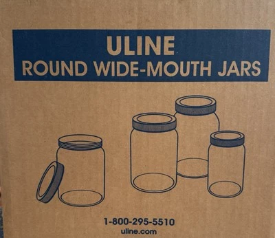 Set Of 24 Uline Clear Plastic New Jars 16 Oz - Image 1 of 2