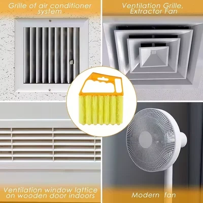 Cepillo de paño limpiador de persianas de ventilación microfibra amarillo para ventanas y etc.  Foto 1 de 4