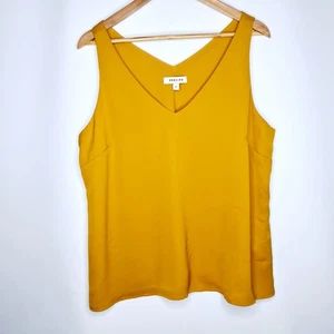 Preview Size 18 Mustard Yellow Sleeveless Lined Tank Top - Picture 1 of 14