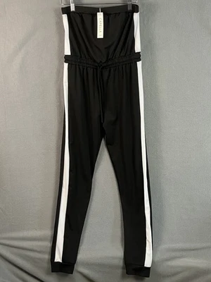 Capella Women's Jumpsuit Size M Black White Striped NWT - Image 1 of 4