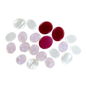 Small Plastic Oval Circle Buttons Shank Loop Back Shimmer Fastener Embellishment - Picture 1 of 3