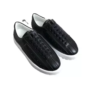MM6 Maison Margiela Leather Sneakers Shoes 37.5 Black Women New Un - Picture 1 of 8