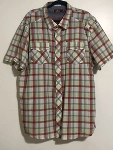 AKOO MENS PlAID BUTTON UP Shirt Size 3XL 100% AUTHENTIC - Picture 1 of 3