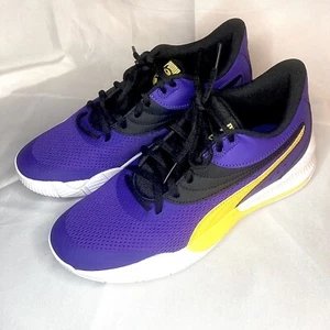 PUMA Mens Basketball Shoes Sneakers Size 8 Low Top Purple Violet Yellow Triple - Picture 1 of 5