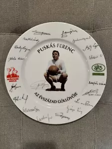 Vintage Puskás Ferenc Hungarian Commemorative Signature Plate Footballer Soccer - Picture 1 of 2