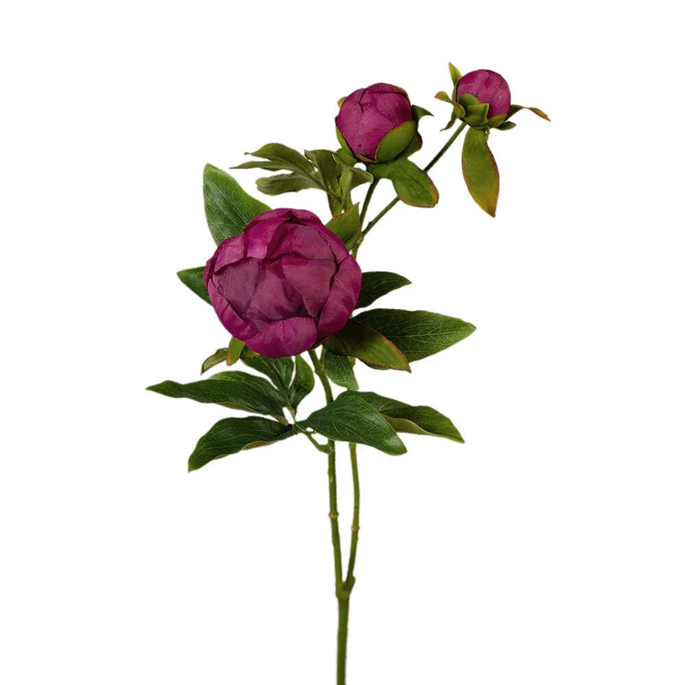 Artificial Silk Peony BUD Flower Spray - Fuchsia - Image 1 of 1