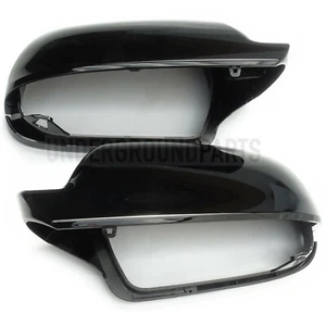 AUDI A3 A4 A5 GLOSS BLACK EDITION SIDE DOOR WING MIRROR COVERS CAPS CASING TRIMS - Picture 1 of 3