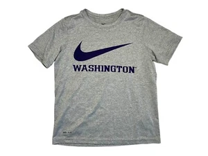 WASHINGTON HUSKIES UW Football Nike BIG SWOOSH COLLEGE T-SHIRT Fan Kid YOUTH M - Picture 1 of 6