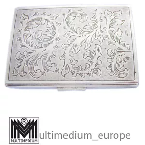 Jugendstil Silber Zigaretten Etui Schatulle Monogramm Initialen LZ ZL case - Bild 1 von 5