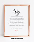 Wife definition art print, wife birthday/anniversary/xmas/valentines, wife gift