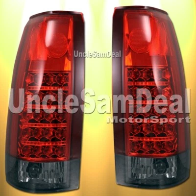 FOR CHEVY C/K TRUCK TAHOE SUBURBAN YUKON RED SMOKE LED TAIL LIGHTS DIRECT FIT - Image 1 of 2