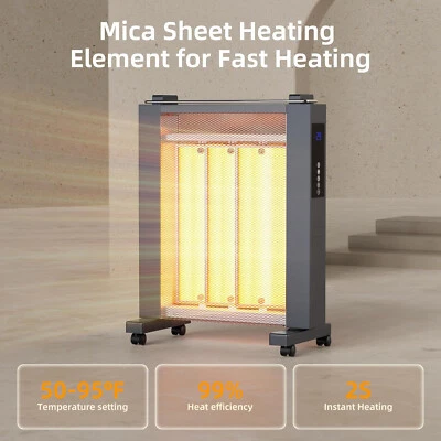 KEGIAN Space Heater, 1500W Portable Electric Heater for Bedroom, Remote Control - Image 1 of 4