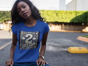 CAMISETA ZETA PHI BETA SORORITY DEUCE CLUE MANGA CORTA CUELLO REDONDO AZUL - Imagen 1 de 1