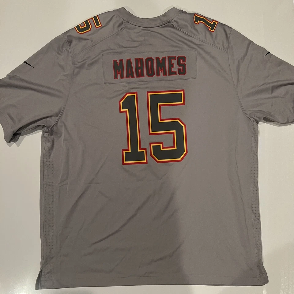 Nike Kansas City Chiefs Patrick Mahomes Jersey #15 Mens 3XL Gray Super Bowl