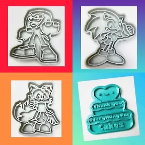 Set of 3 Sonic themed Cookie Cutters - Picture 1 of 9