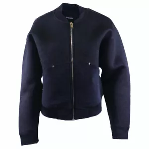DIESEL F-JONIE Womens Bomber Jacket Zipped Stretch Casual Outwear Black Coat - Picture 1 of 5