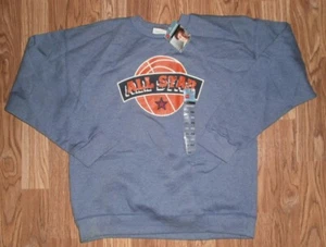 NEW HANES PREMIUM  sz 8/10 Blue Gray "ALL STAR BASKETBALL"   Logo  SWEATSHIRT - Picture 1 of 2