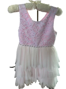 American Princess Girls Pink Dress size 7 Pink & White Tulle - Picture 1 of 5