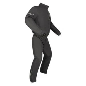 RICHA MONSOON Black Waterproof Motorcycle 1PC Rain Suit - Picture 1 of 4