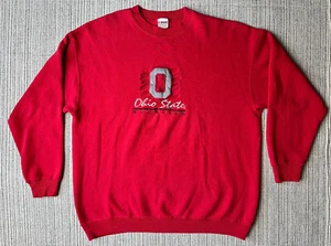 VTG B-Wear Sportswear Ohio State Buckeyes XL Red Crewneck Sweatshirt Embroidered - Picture 1 of 16