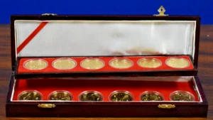 12 ZODIAC GILDED COMMEMORATIVE METALS BY THE SHENYANG MINT IN CHINA CIRCA-1980 - Picture 1 of 3