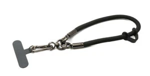 Bransoletka na nadgarstek do etui na smartfon z nylonu w kolorze czarnym - Zdjęcie 1 z 4