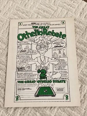 Original 1981 Gabriel OTHELLO Rebate Game Advertising *RARE* - Image 1 of 4