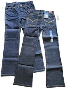 Girl's Jordache Mid-Rise Adjustable Waist Bootcut Jeans, NEW, Glitter, size 7 - Picture 1 of 4