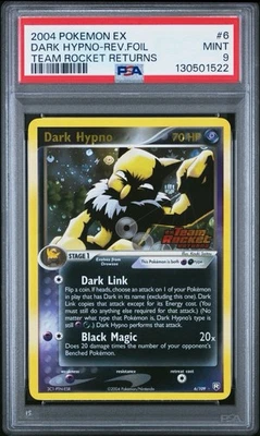 2004 POKEMON EX TEAM ROCKET RETURNS #6 DARK HYPNO-REVERSE FOIL PSA 9 - Image 1 of 2