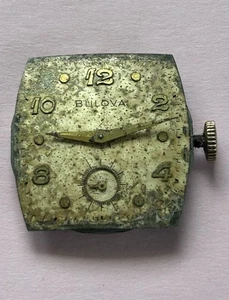 BULOVA 10BM 17J Watch Movement, Dial, Crown, Doesn’t Run !!Free Shipping!! - Picture 1 of 3
