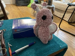 Hand Crochet 10” Velvet Squishy Pink Butterfly - Picture 1 of 1