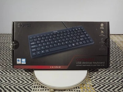 Compact USB Desktop Keyboard - iHome - Corded- Quiet Touch Keys - Gamer Friendly - Image 1 of 4