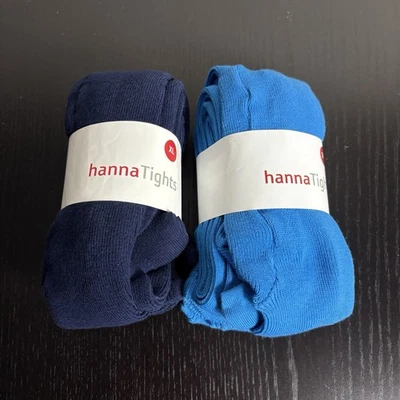HANNA DIFFERENTSON Niñas Talla 160/US XL Lote 2 Pares Algodón Clásico Medias Azul NUEVO Foto 1 de 4