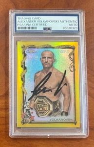 Alexander Volkanovski Signed Autographed Topps Chrome Gold /50 PSA/DNA COA Slab - Picture 1 of 3
