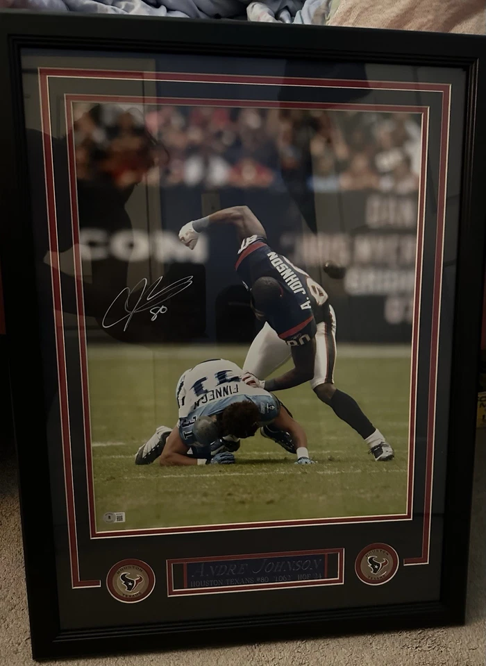 Houston Texans Andre Johnson Fight Autographed Photo - Image 1 of 3