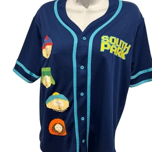 South Park Baseball Trikot Kurzarm Knopfleiste Blau Größe Small - Bild 1 von 11