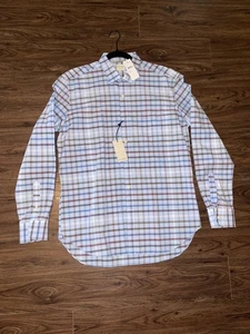 Camisa Culturata Para Hombre 16.5 42 Azul Cuadros Ajuste A Medida Vestido Manga Larga Italia - Imagen 1 de 6