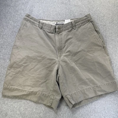 Pantalones cortos de lona Columbia para hombre caqui talla 35 ropa de trabajo al aire libre senderismo 8’ pulgadas Foto 1 de 4