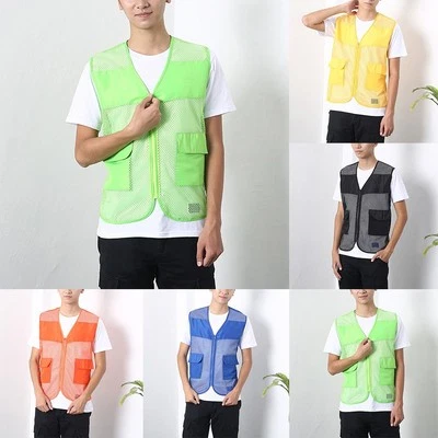 Gilet Maille Respirant Randonnée Haut Veste Multi-Poches Extérieur sans Manche - Photo 1/4