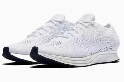 Nike Flyknit Racer Triple White Sz (LEFT 11.5/ RIGHT 12) 526628-100  - Image 1 of 4