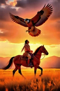 Fantasía nativa americana por Vanessa Knight impresión de giclee contemporánea envío gratis - Imagen 1 de 3