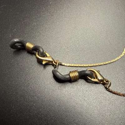 Vtg Gold Tone Eyeglasses Chain w/ Golden Beads. 26” - Image 1 of 4